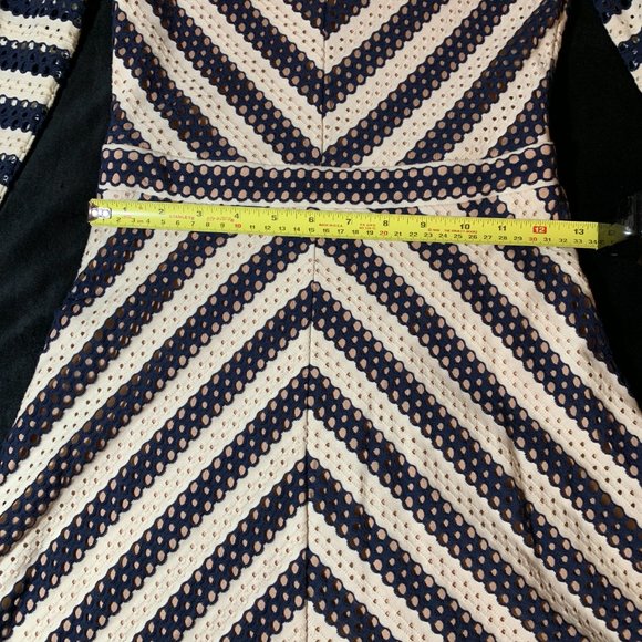 Fit and Flare mini open work dress with exposed zipper - Picture 10 of 10